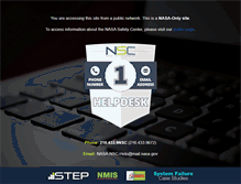 Tablet Screenshot of nsc.nasa.gov